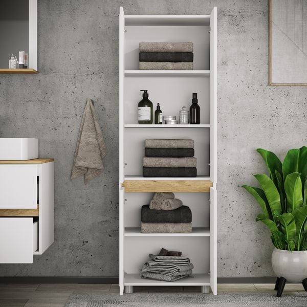 Produktbild: Badm&ouml;bel Hochschrank 165x57x33 Dreht&uuml;ren Cosila