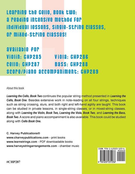 Produktbild: Learning the Cello, Book Two