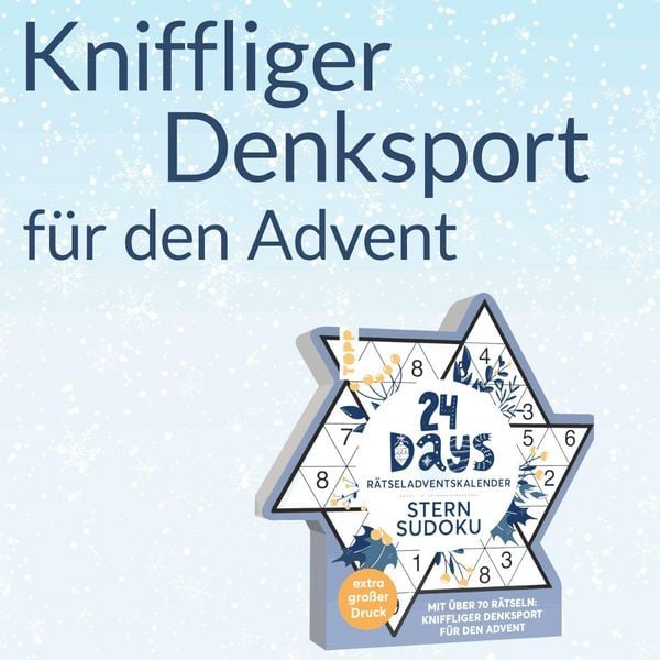 Produktbild: 24 DAYS R&Auml;TSELADVENTSKALENDER &ndash; Sternsudoku