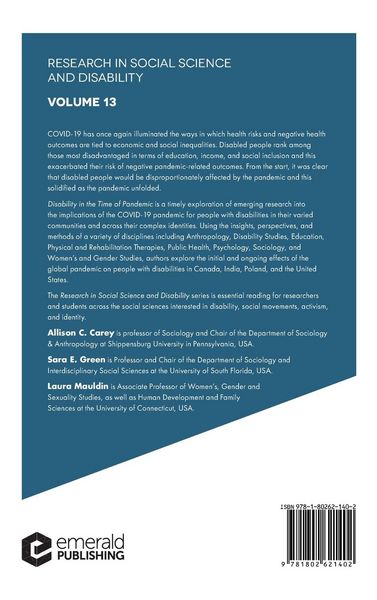 Produktbild: Disability in the Time of Pandemic
