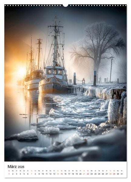 Produktbild: Frostige K&uuml;sten - Wintertr&auml;ume am Meer (hochwertiger Premium Wandkalender 2026 DIN A2 hoch), Kunstdruck in Hochglanz