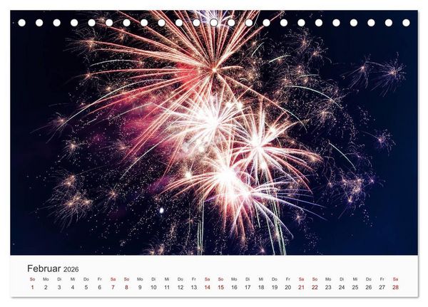 Produktbild: Feuerwerke - Kunstwerke am Himmel (Tischkalender 2026 DIN A5 quer), CALVENDO Monatskalender