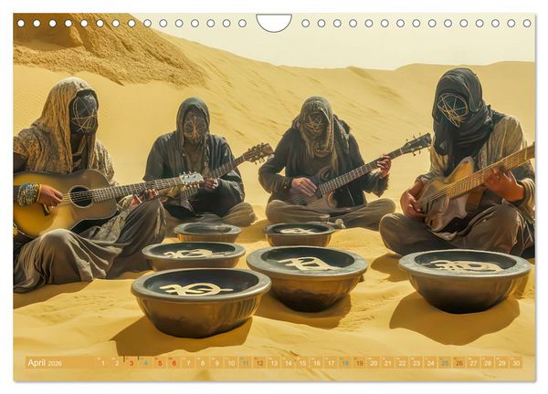 Produktbild: W&uuml;stenmusikanten und W&uuml;stent&auml;nzer - Surreale Impressionen (Wandkalender 2026 DIN A4 quer), CALVENDO Monatskalender
