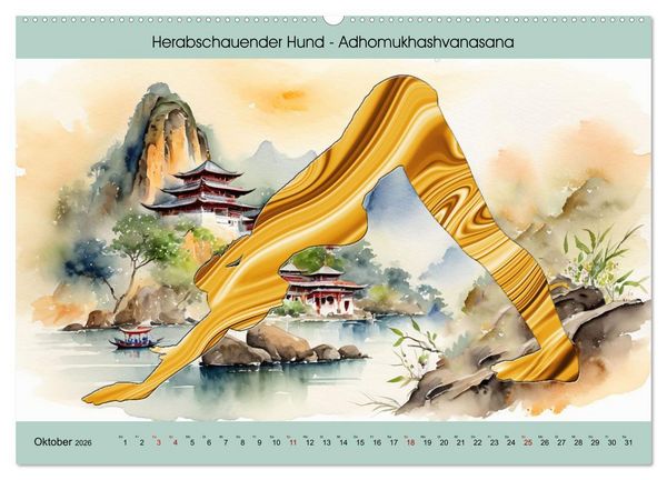Produktbild: YOGA - Harmonie von K&ouml;rper, Geist und Seele (Wandkalender 2026 DIN A2 quer), CALVENDO Monatskalender