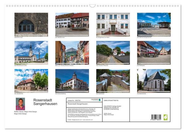 Produktbild: Rosenstadt Sangerhausen (Wandkalender 2026 DIN A2 quer), CALVENDO Monatskalender