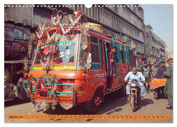 Produktbild: Pakistan farbenfrohe Busse (Wandkalender 2026 DIN A3 quer), CALVENDO Monatskalender