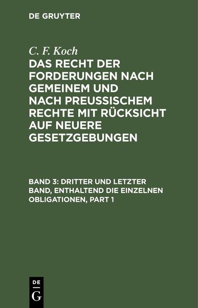 Produktbild: Dritter und letzter Band, enthaltend die einzelnen Obligationen