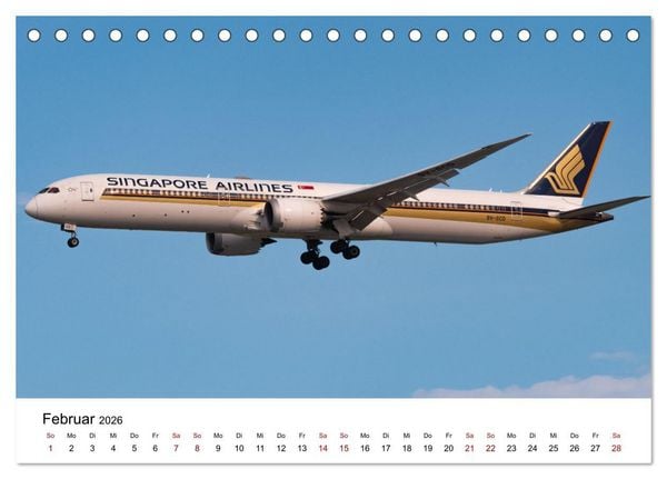 Produktbild: Singapore Airlines - Die ganze Flotte (Tischkalender 2026 DIN A5 quer), CALVENDO Monatskalender