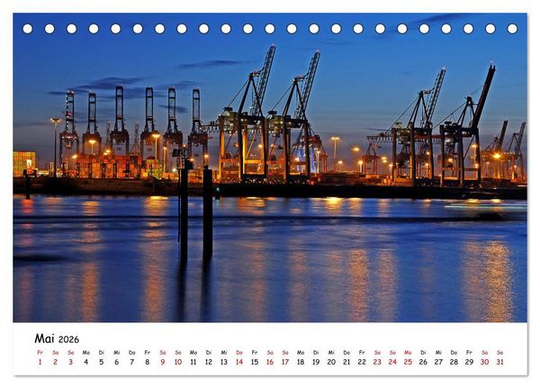 Produktbild: Hamburg schl&auml;ft nie (Tischkalender 2026 DIN A5 quer), CALVENDO Monatskalender