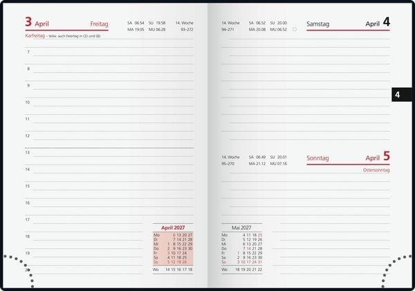 Produktbild: rido/id&eacute; 7018242907 Taschenkalender Mod. Technik III 2027 A6, Kunststoff, schwarz