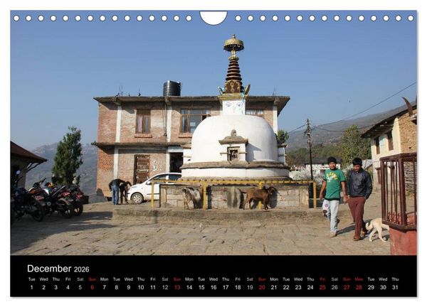 Produktbild: Monuments of Nepal 2026 (Wall Calendar 2026 DIN A4 landscape), CALVENDO 12 Month Wall Calendar