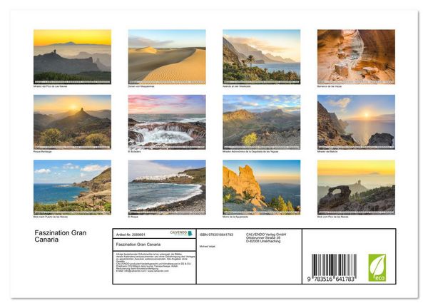 Produktbild: Faszination Gran Canaria (Wandkalender 2026 DIN A4 quer), CALVENDO Monatskalender