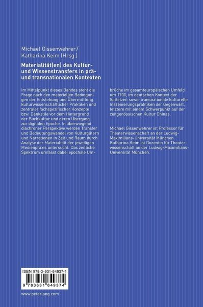 Produktbild: Materialit&auml;t(en) des Kultur- und Wissenstransfers in pr&auml;- und transnationalen Kontexten