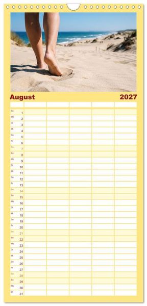 Produktbild: Familienplaner 2027 - Unten Ohne - Barfu&szlig; durchs Jahr mit 5 Spalten (Wandkalender, 21 x 45 cm) CALVENDO