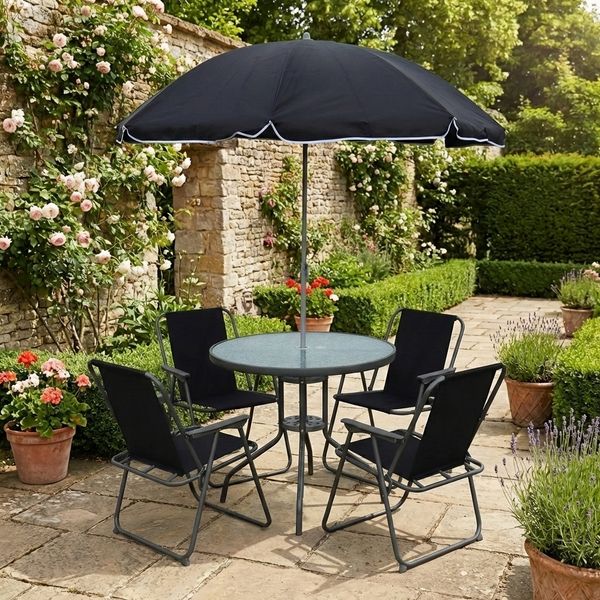 Produktbild: 6tlg Balkonset Gartenm&ouml;bel Stapelst&uuml;hle Set Maxola