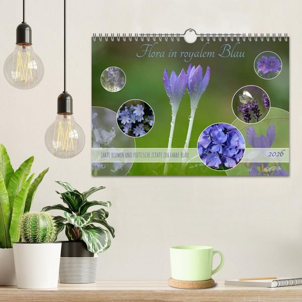 Produktbild: Flora in royalem Blau (Wandkalender 2026 DIN A4 quer), CALVENDO Monatskalender