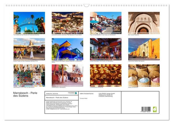 Produktbild: Marrakesch - Perle des S&uuml;dens (Wandkalender 2027 DIN A2 quer), CALVENDO Monatskalender