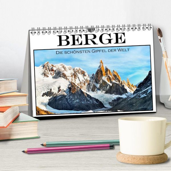 Produktbild: Berge - Die sch&ouml;nsten Gipfel der Welt (Tischkalender 2026 DIN A5 quer), CALVENDO Monatskalender