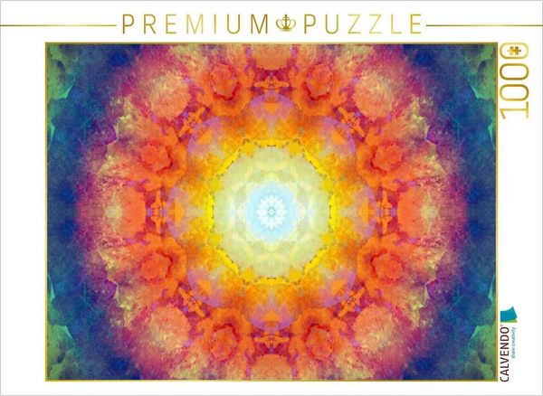 CALVENDO Puzzle Blüten Mandala des Lichts | 1000 Teile Lege-Größe 64x48cm Foto-Puzzle für glückliche Stunden