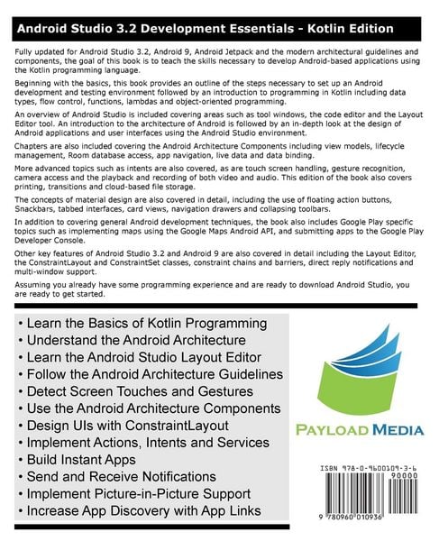 Produktbild: Android Studio 3.2 Development Essentials - Kotlin Edition