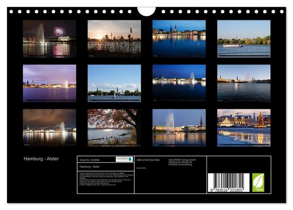 Produktbild: Hamburg - Alster (Wandkalender 2026 DIN A4 quer), CALVENDO Monatskalender
