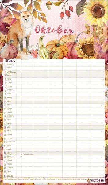 Produktbild: Familienplaner Aquarell 2026