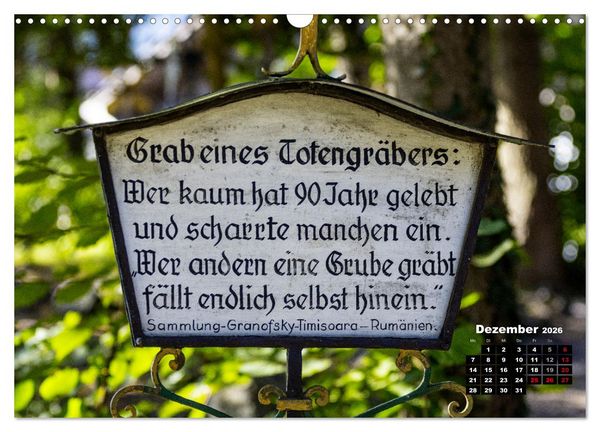 Produktbild: Lustige Marterlspr&uuml;che (Wandkalender 2026 DIN A3 quer), CALVENDO Monatskalender