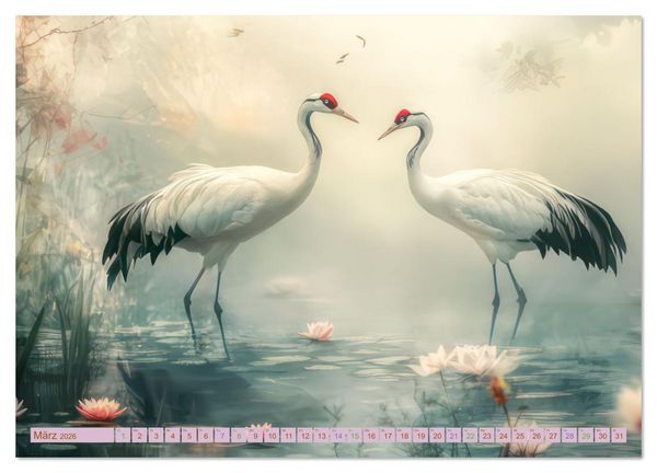 Produktbild: Zarte idyllische Werke - Fantasievolle Kreationen (hochwertiger Premium Wandkalender 2026 DIN A2 quer), Kunstdruck in Hochglanz
