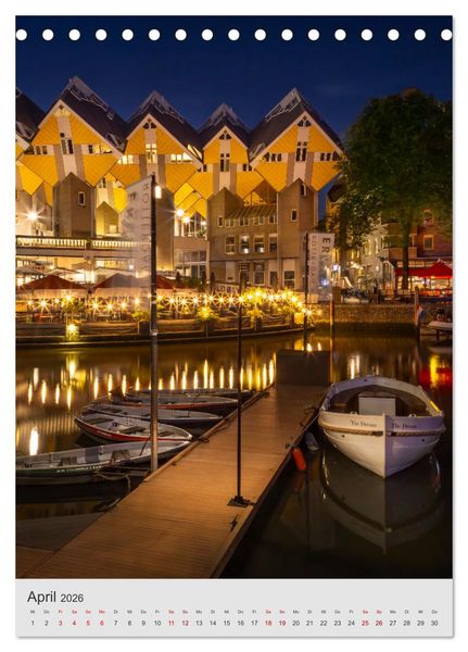Produktbild: ROTTERDAM Impressionen bei Tag und Nacht (Tischkalender 2026 DIN A5 hoch), CALVENDO Monatskalender