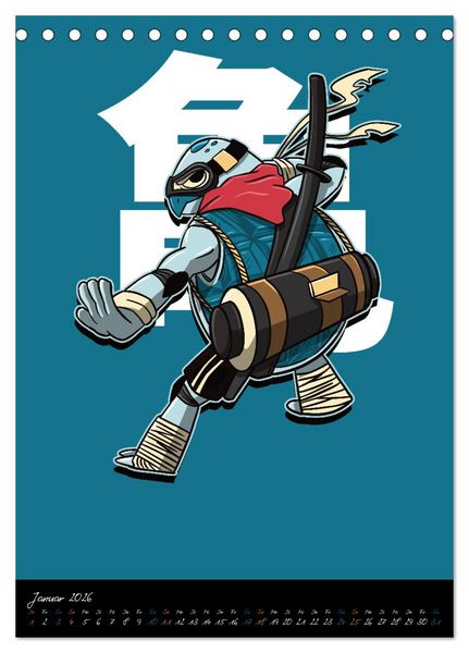 Produktbild: Gef&auml;hrliche Tier Samurai (Tischkalender 2026 DIN A5 hoch), CALVENDO Monatskalender