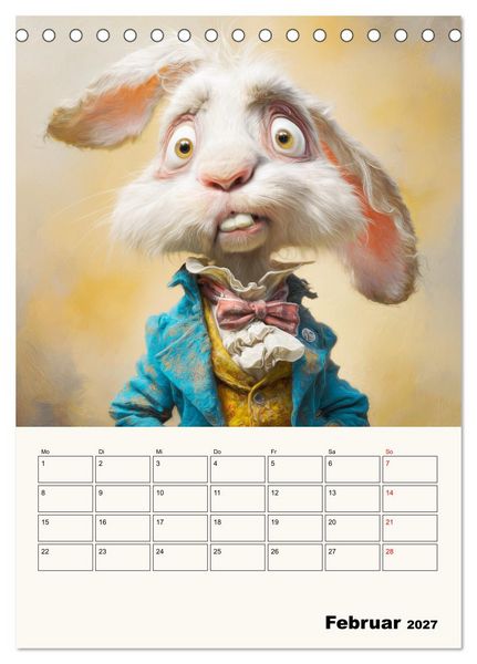 Produktbild: Wundersame Seelen. Kaninchen zwischen Fantasie, Humor und feiner Poesie (Tischkalender 2027 DIN A5 hoch), CALVENDO Monatskalender