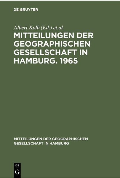 Produktbild: Mitteilungen der Geographischen Gesellschaft in Hamburg. 1965
