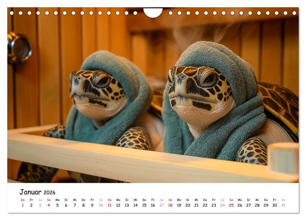 Produktbild: CHILL MAL - Entspannte Schildkr&ouml;ten beim Faulenzen (Wandkalender 2026 DIN A4 quer), CALVENDO Monatskalender