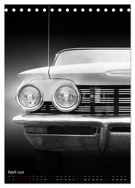 Produktbild: Amerikanische Autos aus den Jahren 1957 bis 1976 Frontansichten (Tischkalender 2026 DIN A5 hoch), CALVENDO Monatskalender
