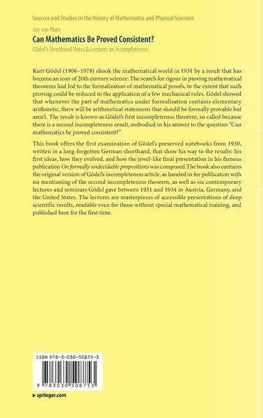 Produktbild: Can Mathematics Be Proved Consistent?