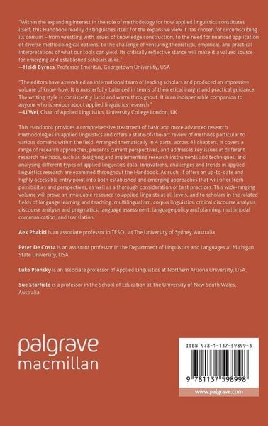 Produktbild: The Palgrave Handbook of Applied Linguistics Research Methodology