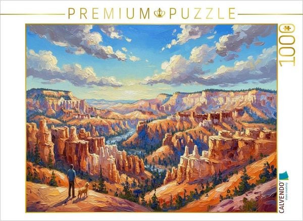 CALVENDO Puzzle Bryce Canyon mit Hund erkunden | 1000 Teile Lege-Größe 64 × 48 cm Foto-Puzzle für glückliche Stunden