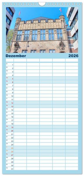 Produktbild: Familienplaner 2026 - Altes K&ouml;ln - Denkm&auml;ler und Historische Bauten mit 5 Spalten (Wandkalender, 21 x 45 cm) CALVENDO