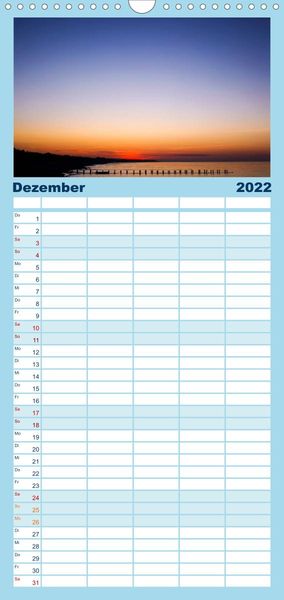 Produktbild: Familienplaner Ostsee im Winter (Wandkalender 2022 , 21 cm x 45 cm, hoch)