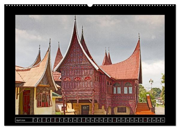 Produktbild: Sumatra &ndash; Architektur und Landschaft (hochwertiger Premium Wandkalender 2026 DIN A2 quer), Kunstdruck in Hochglanz