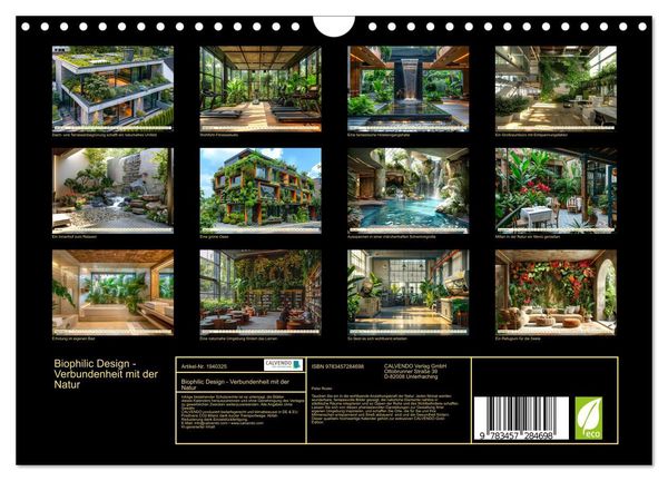 Produktbild: Biophilic Design - Verbundenheit mit der Natur (Wandkalender 2026 DIN A4 quer), CALVENDO Monatskalender