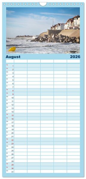 Produktbild: Familienplaner 2026 - Frankreichs Norden - Entlang der C&ocirc;te d'Opale mit 5 Spalten (Wandkalender, 21 x 45 cm) CALVENDO