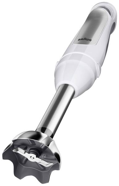 Produktbild: Braun MQ7020 WH Stabmixer 1000 W BPA-frei, stufenlose Geschwindigkeitseinstellung, mit Mixbecher Wei&szlig;, Silber