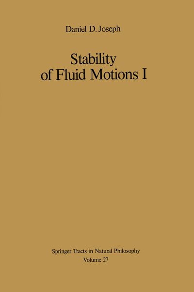 Produktbild: Stability of Fluid Motions I
