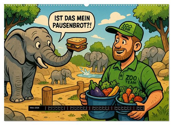 Produktbild: Tierischer Berufsalltag (hochwertiger Premium Wandkalender 2026 DIN A2 quer), Kunstdruck in Hochglanz
