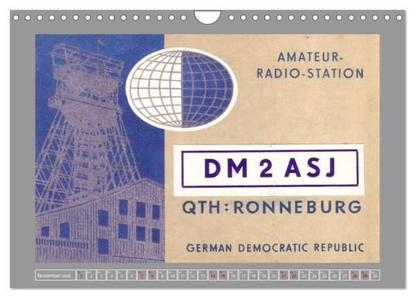 Produktbild: DDR - Ostalgie auf QSL-Karten (Wandkalender 2026 DIN A4 quer), CALVENDO Monatskalender