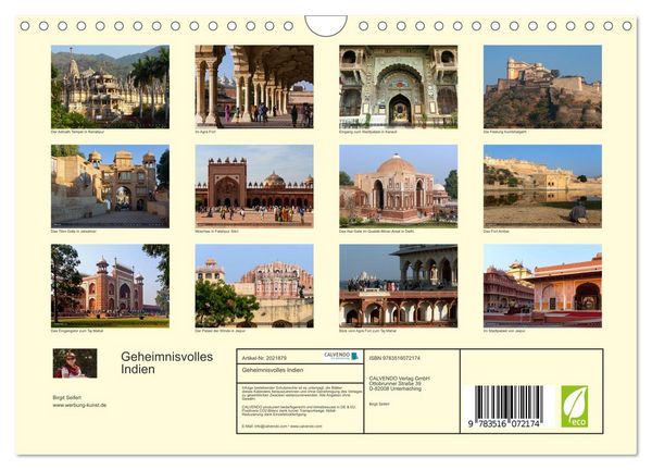 Produktbild: Geheimnisvolles Indien (Wandkalender 2026 DIN A4 quer), CALVENDO Monatskalender