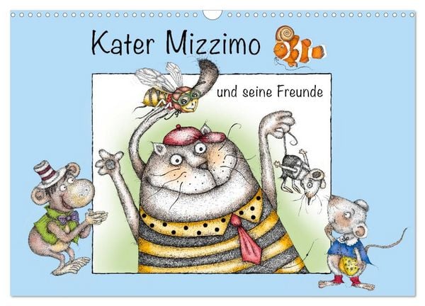 Produktbild: Kater Mizzimo und seine Freunde (Wandkalender 2026 DIN A3 quer), CALVENDO Monatskalender