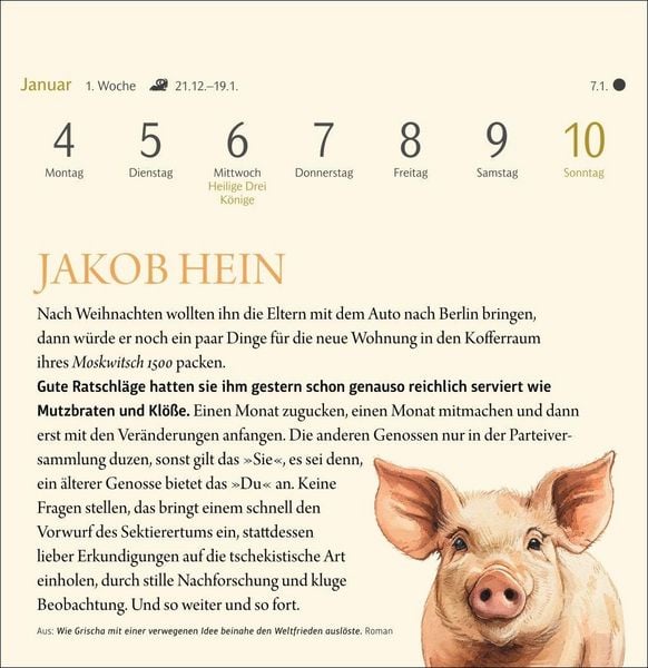 Produktbild: Der kleine literarische K&uuml;chenkalender Premium-Postkartenkalender 2027 - Mit Texten und Rezepten