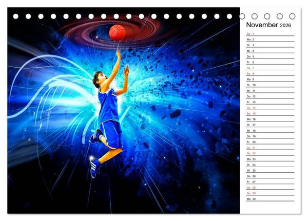 Produktbild: Basketball Fantasiewelten (Tischkalender 2026 DIN A5 quer), CALVENDO Monatskalender